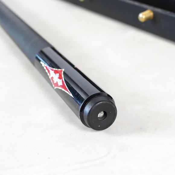Eliminator Woven Fiberglass Over Wood Pool Cue Stick w/ Hard Case Black Red - Picture 7 of 16